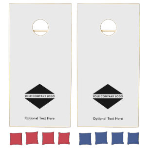 Minimalist Business Logo Cornhole Set Silver