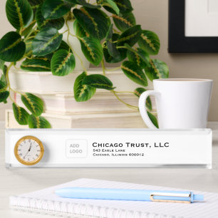 Minimalist Business Logo Corporate Desk Decor Name Plate
