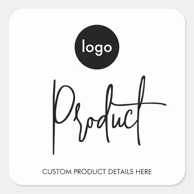 Minimalist Business Logo Custom Product Label (Front)