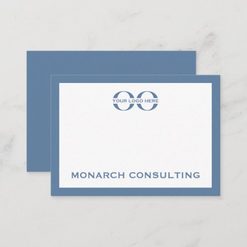 Minimalist Business Logo Dusty Blue Typography Note Card