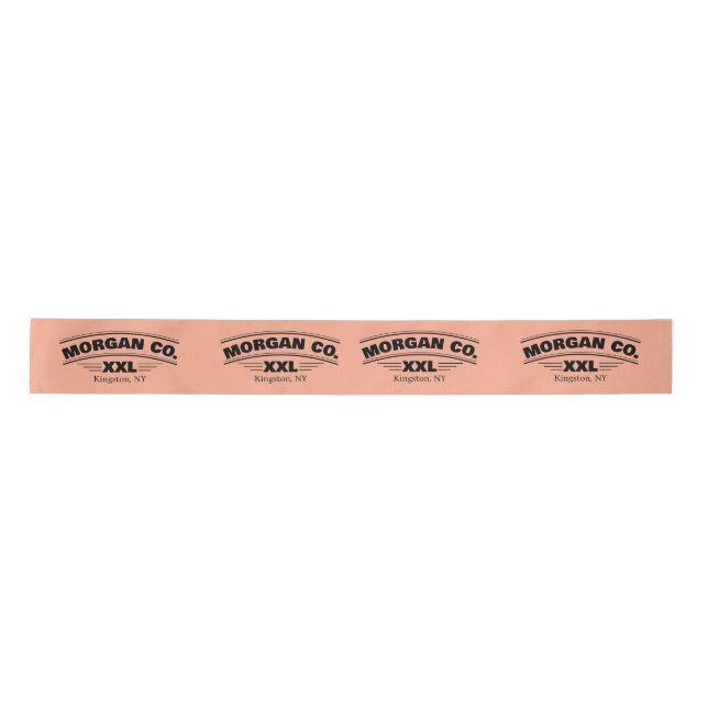 Minimalist Business Logo Label Clothing Satin Ribbon (Front)
