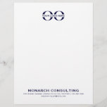 Minimalist Business Logo Name Contact Information Letterhead<br><div class="desc">Make a lasting impression with this minimalist business logo letterhead featuring your company's logo at the top and contact information at the bottom. The simple and clean design features navy blue typography on a crisp white background, giving your correspondence a professional and polished look. Customize with your company's information and...</div>