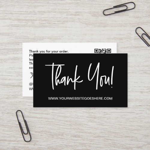 Minimalist business logo Order Thank you Review Business Card