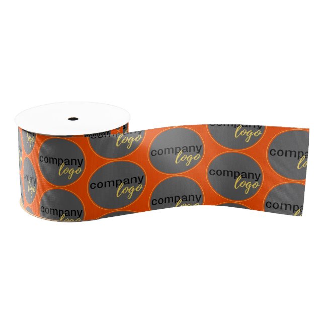 MINIMALIST BUSINESS LOGO PATTERN BRANDING GROSGRAIN RIBBON (Spool)