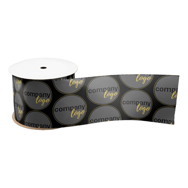 MINIMALIST BUSINESS LOGO PATTERN BRANDING SATIN RIBBON (Spool)