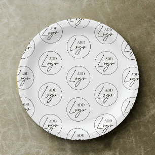 Minimalist Business Logo Pattern Personalized Paper Plates