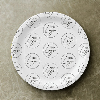 Minimalist Business Logo Pattern Personalized Paper Plates