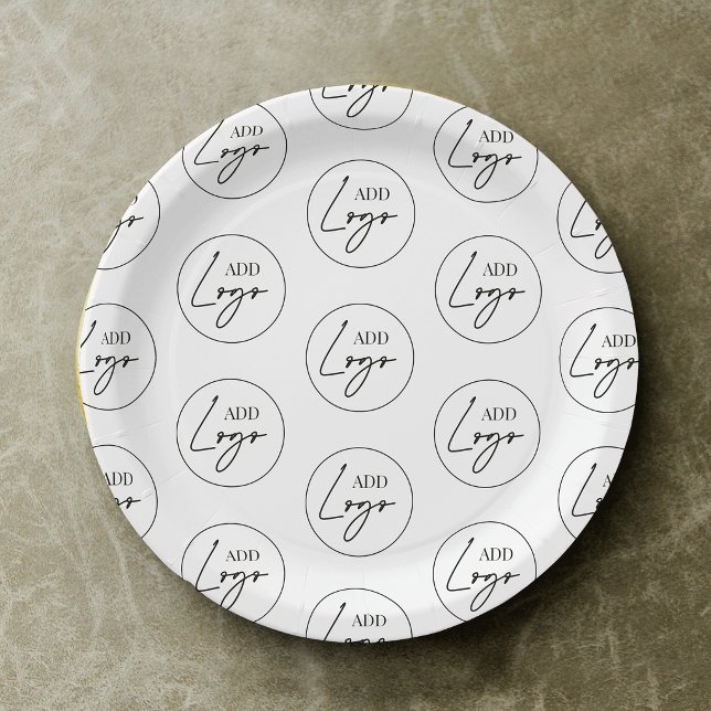 Minimalist Business Logo Pattern Personalized Paper Plates (Creator Uploaded)