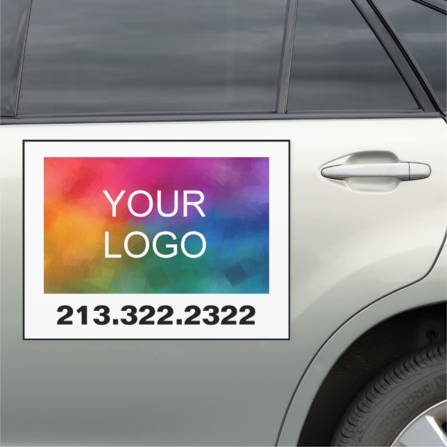 Minimalist Business Logo Phone Number Modern Car Magnet (In Situ)
