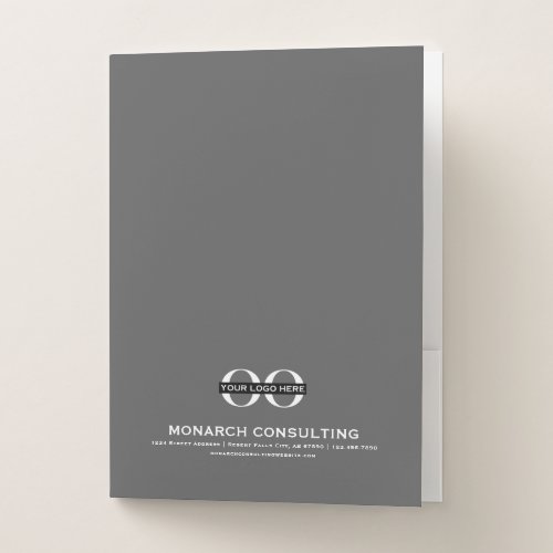 Minimalist Business Logo Pocket Folder in Gray