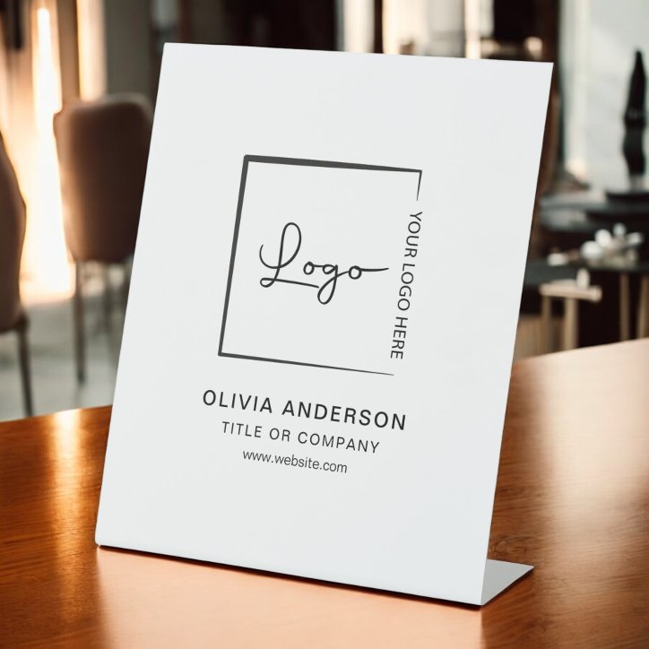 Minimalist Business Logo Professional Modern Pedestal Sign
