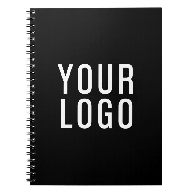 Minimalist Business Logo Promotional Black Notebook (Front)