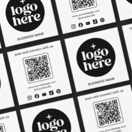 Minimalist Business Logo QR Code Social Media Square Business Card