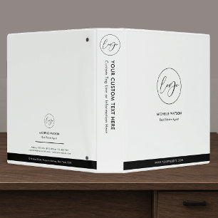 Minimalist Business Logo Real Estate Promotional 3 Ring Binder