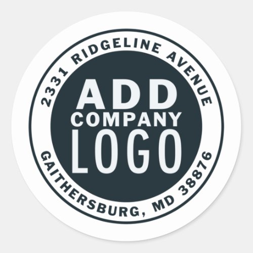 Minimalist Business Logo Simple Classic Round Sticker