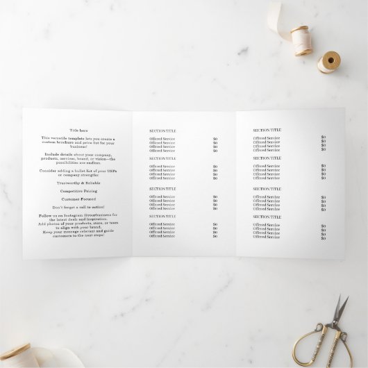 Minimalist Business Logo | Simple Trifold Design (Inside)