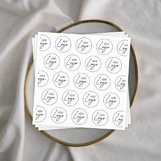 Minimalist Business Logo Step Repeat Pattern Napkins