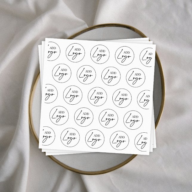 Minimalist Business Logo Step Repeat Pattern Napkins (Creator Uploaded)