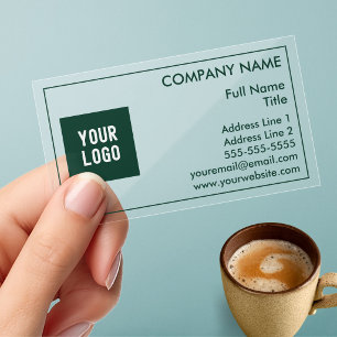 Minimalist Business Logo Transparent Clear Business Cards