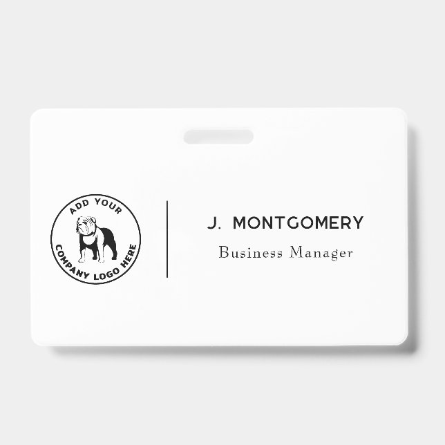 Minimalist Business Logo Vet Tech Employees Badge (Front)
