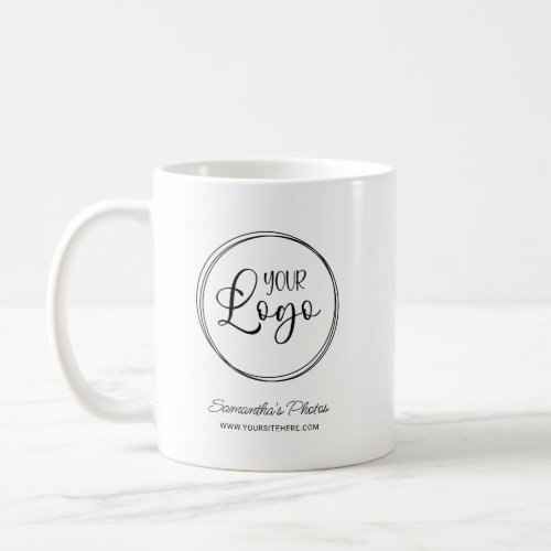 Minimalist Business Logo Website QR Code Promo Coffee Mug