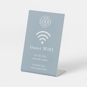 Minimalist Business Logo Wifi Password & Network Pedestal Sign