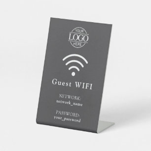 Minimalist Business Logo Wifi Password & Network Pedestal Sign