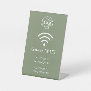 Minimalist Business Logo Wifi Password & Network Pedestal Sign