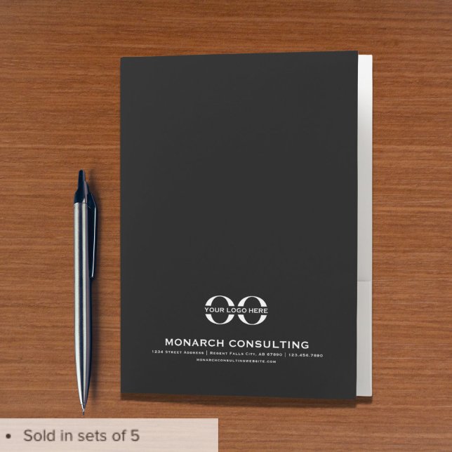 Minimalist Business Logo with Contact Info Pocket Folder (Creator Uploaded)