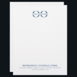 Minimalist Business Logo with Contact Information Letterhead<br><div class="desc">Make a lasting impression with this minimalist business logo letterhead. Featuring your company's logo at the top and contact information in the lower thirds, this letterhead is perfect for any professional correspondence. The muted dusty blue color and classic typography on a solid white background create a clean and sophisticated look...</div>