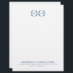 Minimalist Business Logo with Contact Information Letterhead<br><div class="desc">Make a lasting impression with this minimalist business logo letterhead. Featuring your company's logo at the top and contact information in the lower thirds, this letterhead is perfect for any professional correspondence. The muted dusty blue color and classic typography on a solid white background create a clean and sophisticated look...</div>