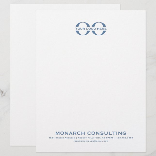 Minimalist Business Logo with Contact Information Letterhead (Front/Back)