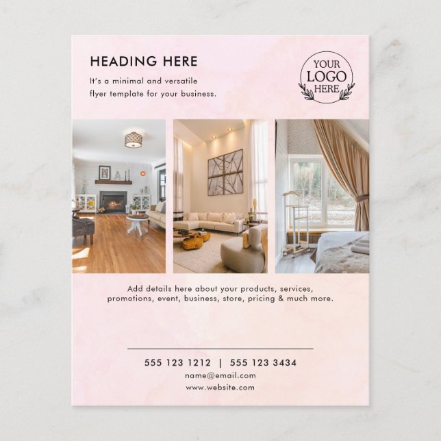 Minimalist Business Marketing Flyer | Logo & Photo (Front)