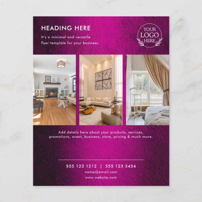 Minimalist Business Marketing Flyer | Logo & Photo (Front)
