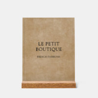 Minimalist Business Name on Rustic Brown