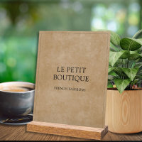 Minimalist Business Name on Rustic Brown