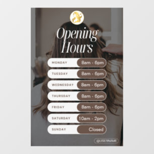 Minimalist Business Opening Hours Wall Decal Poste