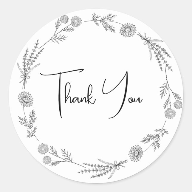 Minimalist Business Personalized Thank You Sticker (Front)
