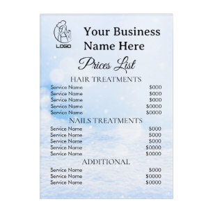 Minimalist Business price list Acrylic Print