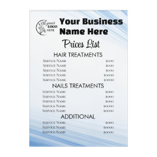 Minimalist Business price list Acrylic Print