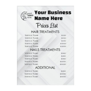 Minimalist Business price list Acrylic Print