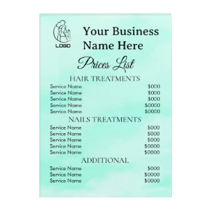 Minimalist Business price list Acrylic Print