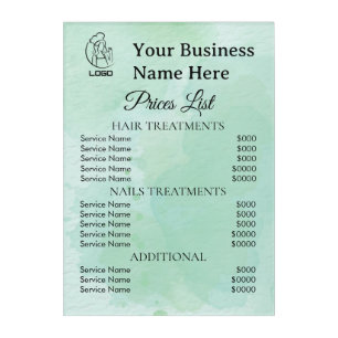 Minimalist Business price list Acrylic Print