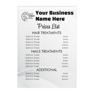 Minimalist Business price list Acrylic Print