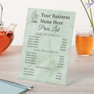Minimalist Business price list table top signs