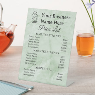 Minimalist Business price list table top signs