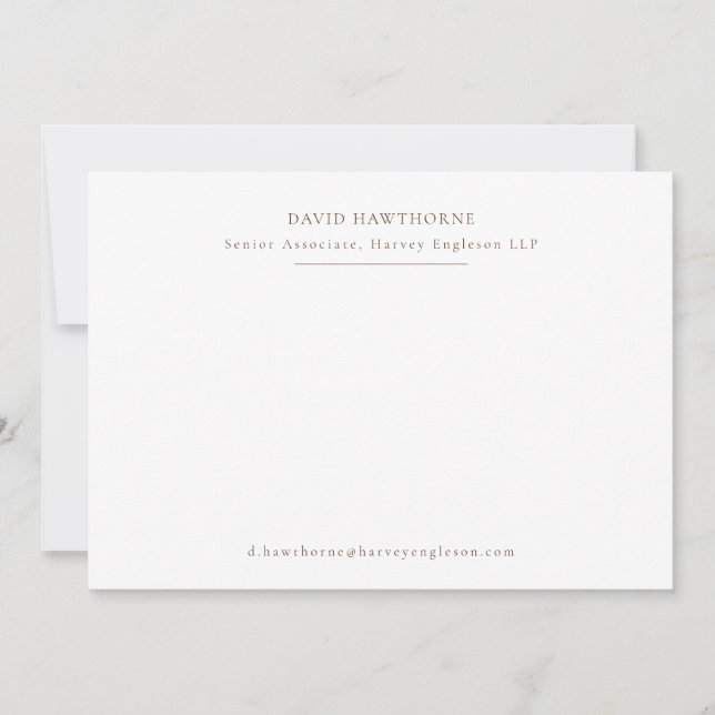 Minimalist Business Professional Stationery Note Card (Front)