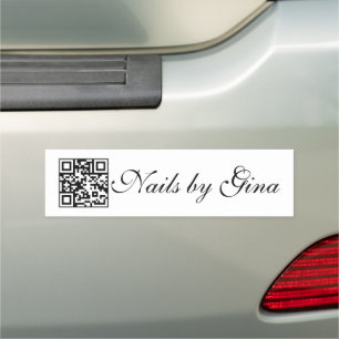 Minimalist Business QR Code Monogrammed Car Magnet