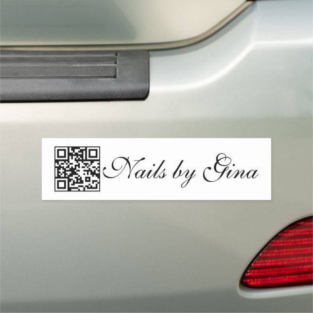 Minimalist Business QR Code Monogrammed   Car Magnet (In Situ)