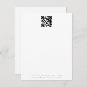 Minimalist Business QR Code Professional White Note Card
